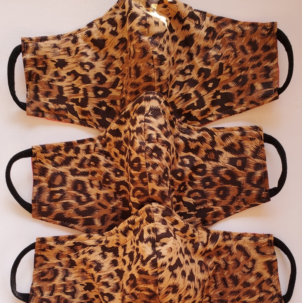 100% Cotton Cheetah Print Face Masks